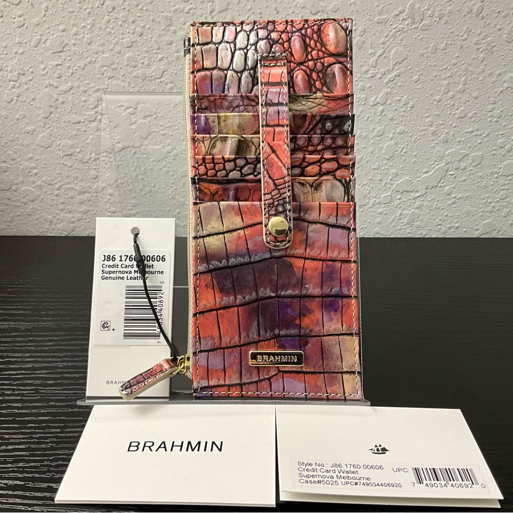 Brahmin Credit Card Wallet Tower SUPERNOVA MELBOURNE Genuine Leather NWT